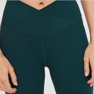 Aerie Real Me High Waisted Crossover Leggings in Deep Forest Green